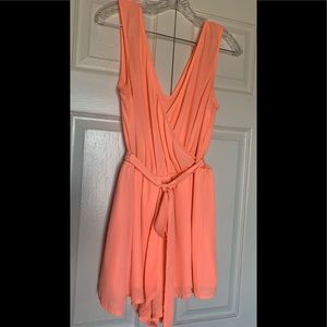 Charlotte Russe Sherbet Orange Sleeveless Romper